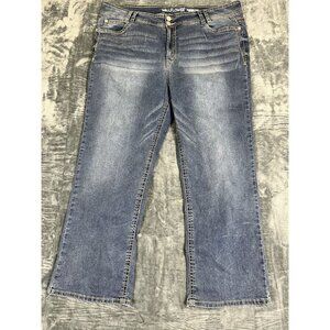 Wallflower Curvy Fit Plus Size 24 Womens Jeans Short Length Mid-Rise Stretchy